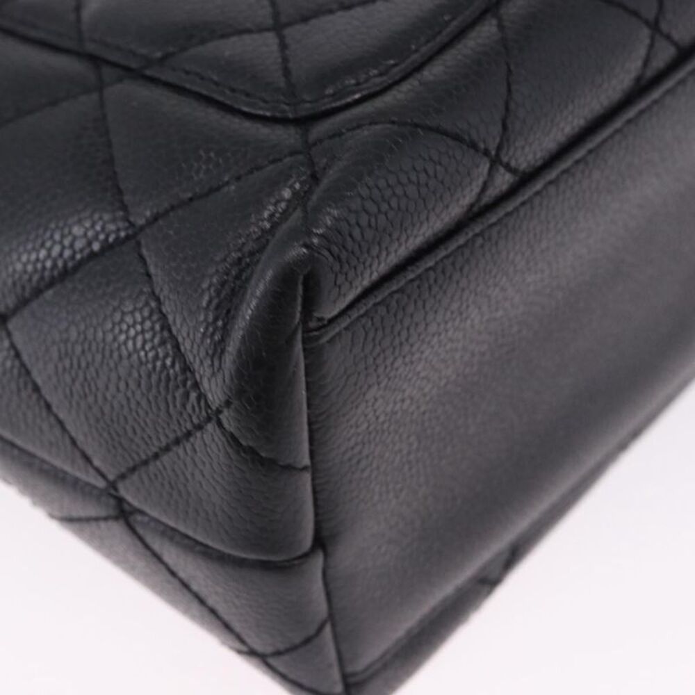 Chanel Coco Top Handle Quilted Caviar With Lizard Black Leather Handbag - Picture 8 of 16